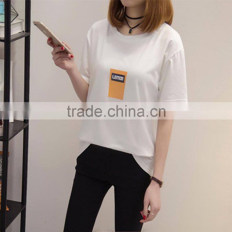 Custom Cotton Printing T shirts O-neck Women T shirt