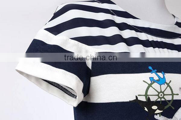 HD-D265 Wholesale elegant fashion women bodycon stripped cotton dress/ladies casual dress