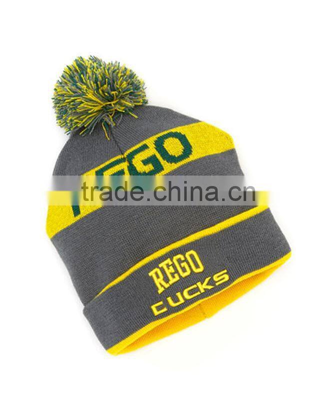 Hip hop Colorful custom made pom-pom beanie