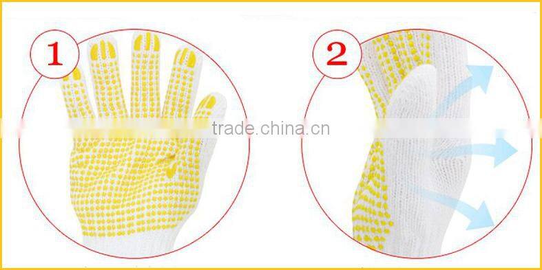 pvc dotted cotton knitted gloves with pvc dots for construction