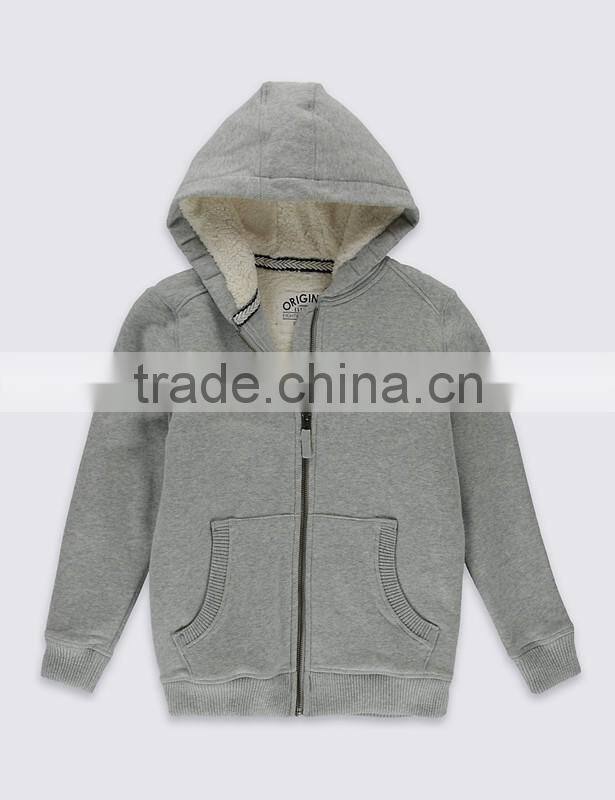 winter warm thick kids coat velour inside Cotton Rich Hoodie Sweatshirt with hooded(5-14 Years)