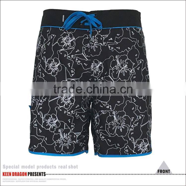 Flower Pattern All Over Print Mens Swimwear Surf Board Shorts Wholesale