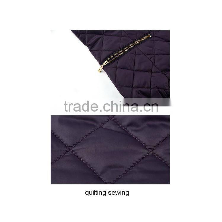 Good Quality Women Stand Collar Diamond Quilted Casual Wearing Warm Padding Jacket For Sale