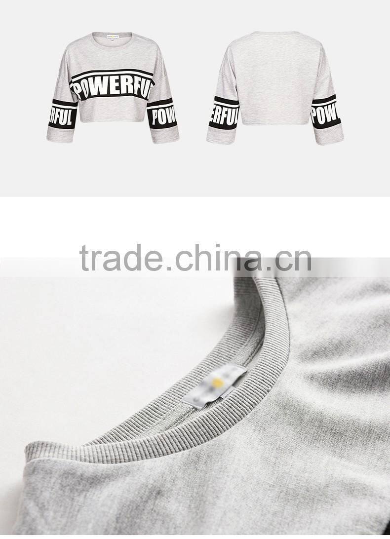 women fashion crop top wholesale crop top printing custom quality t shirt