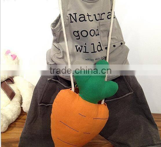 S60460B 2017 new design kids cute Carrot bags messenger bag
