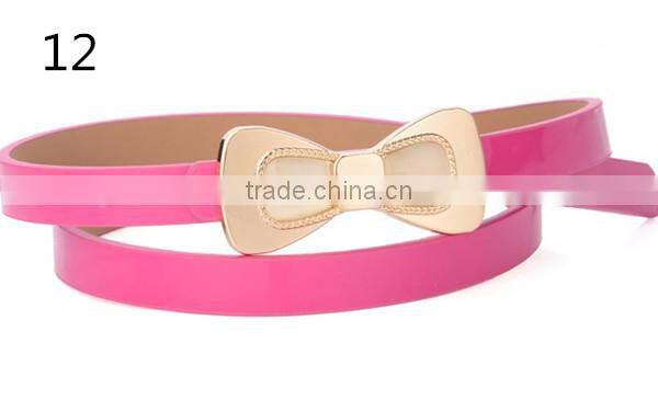 latest design new model hot sale 12colors choice with butterfly design PU leather material belt women