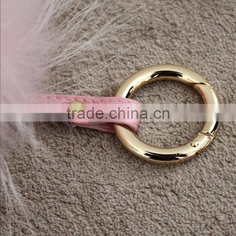 Myfur Hot Sell Raccoon Fur Pompom Keyring Fur Pom Pom Keychain