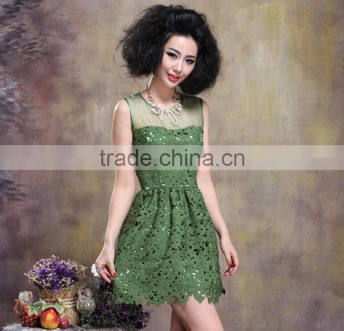 Latest Elegant African Short Summer Lace Mesh Dresses