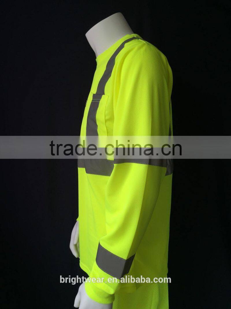 ANSI Chinese local reflective tape men high quality protective t-shirt