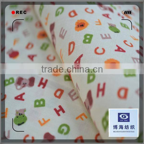 character print satin fabric
