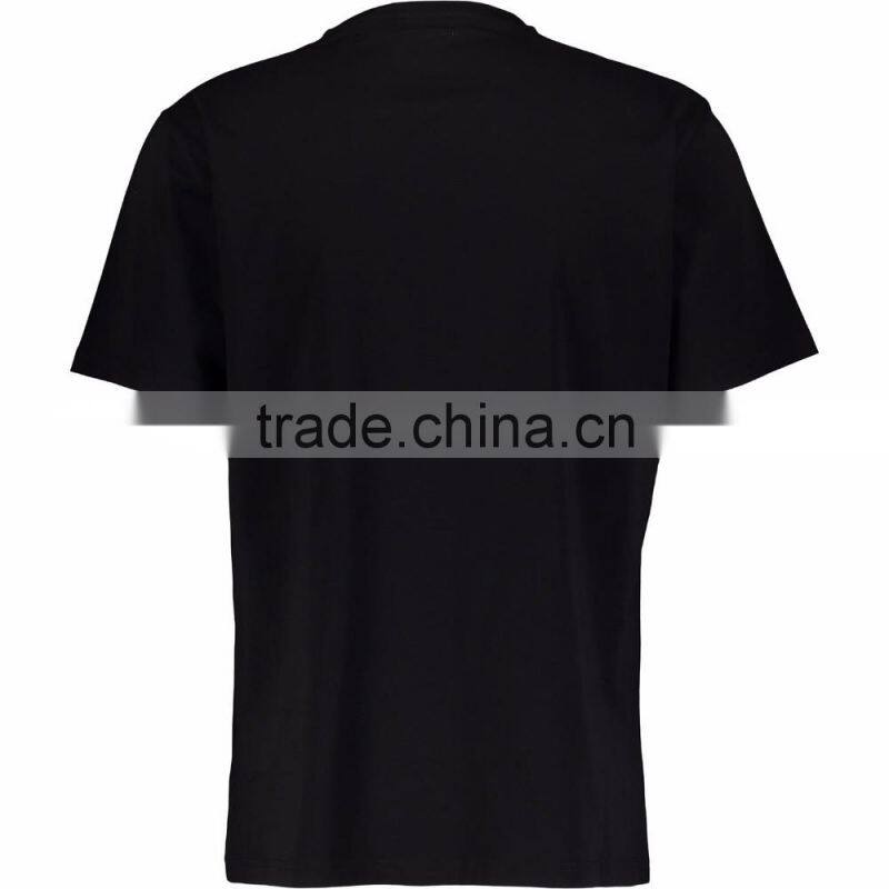 Small Quantity Order Accept Black Pure Cotton Crew Neck Plain T-Shirt Men