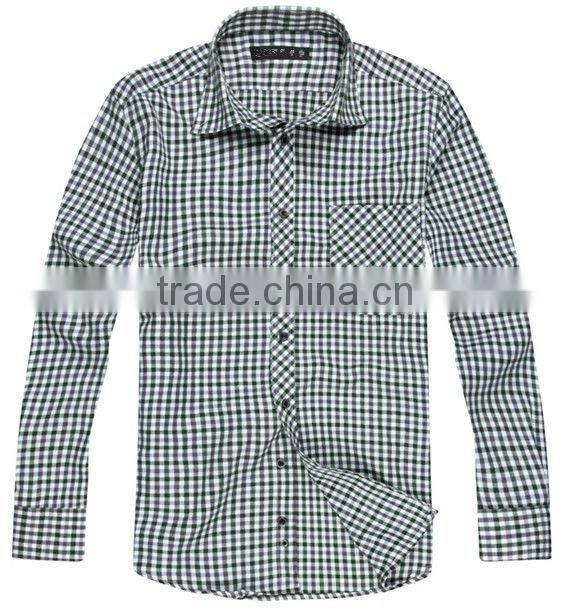 2016 Elegant fancy style 100%Cotton Single velvet Checked thickening Shirt for men