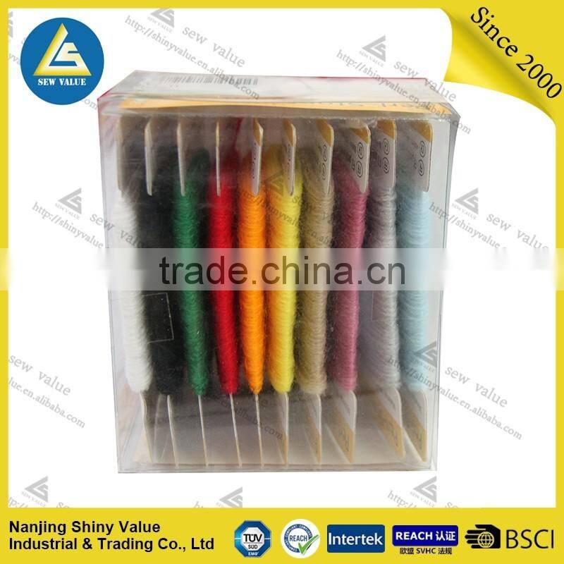 PVC box package cheap 100% real wool sewing thread