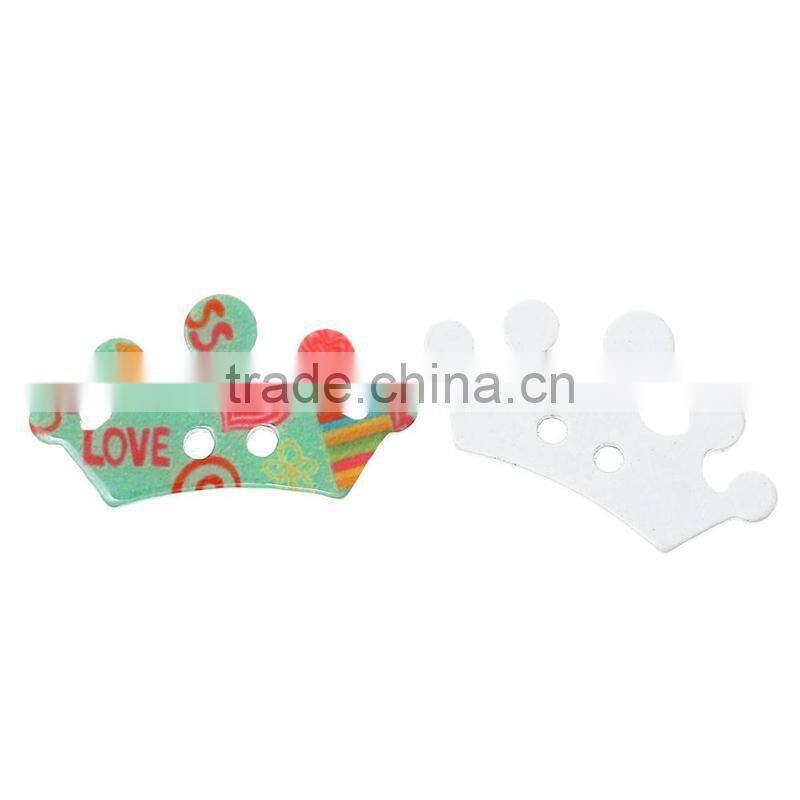 Custom Design 3.7cmx2cm Crown Two Holes Acrylic Button Mixed Order Accepted
