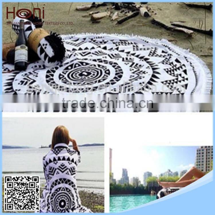 Reactive print 100% cotton fabric beach blanket round