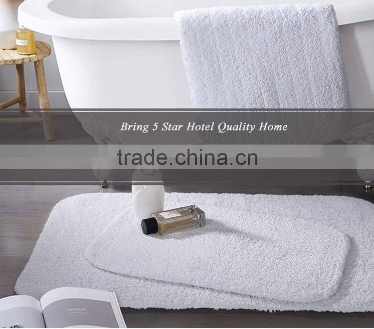 Non-slip bathroom floor mat cotton dark gray cotton embossed logo