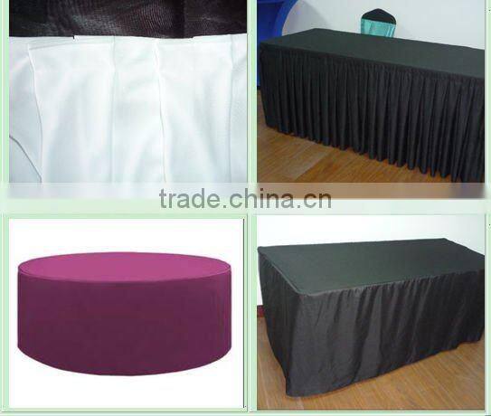 banquet table skirts with box pleat white satin table skirts for wedding decorations