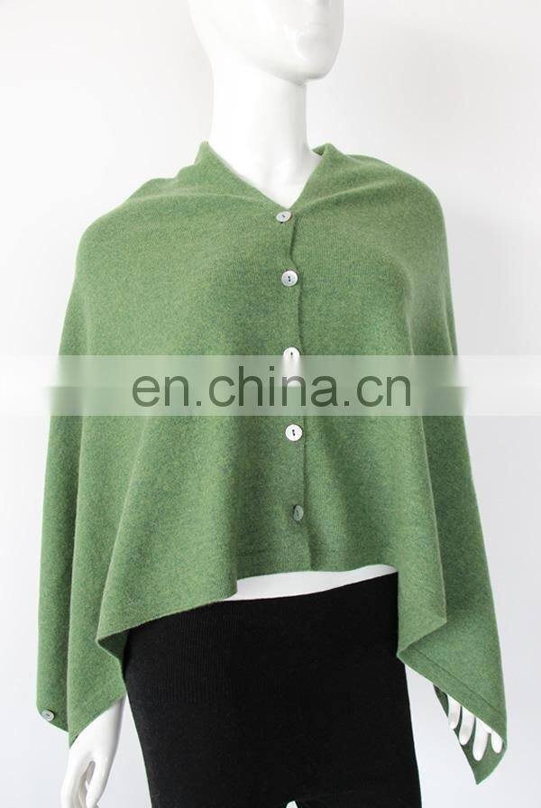 factory wholesale v neck gold Lurex women 100% cashmere ponchos