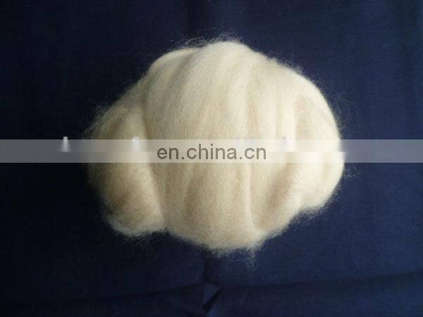 China factory process fine dehaired and combed Cashmere Tops Ivory 16.5mic/44mm