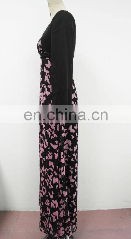 CHEFON Print long sleeve dresses for muslim women 2015