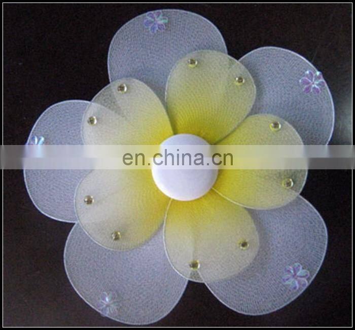 Yellow painting nylon stocking artificial flower decoration