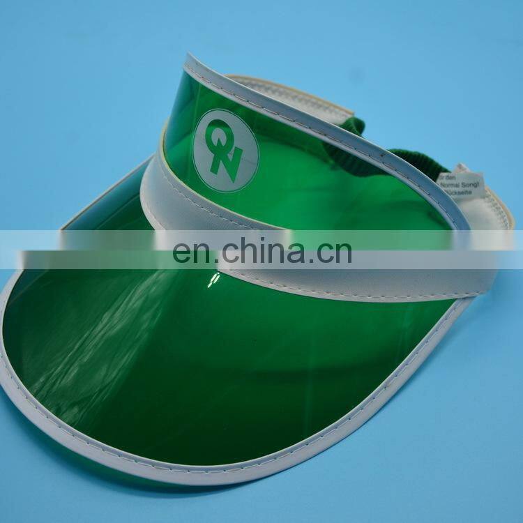 Russian 2018 customized transparent pvc sun visor hat pvc visor with brand logo