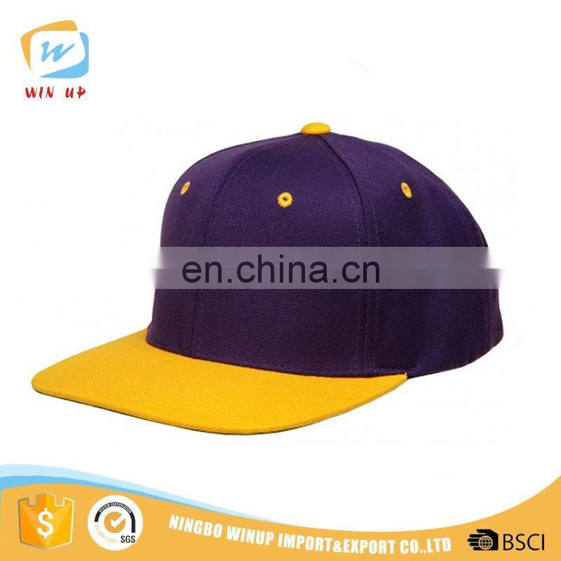 6 panel blank custom flat brim custom sports baseball cap