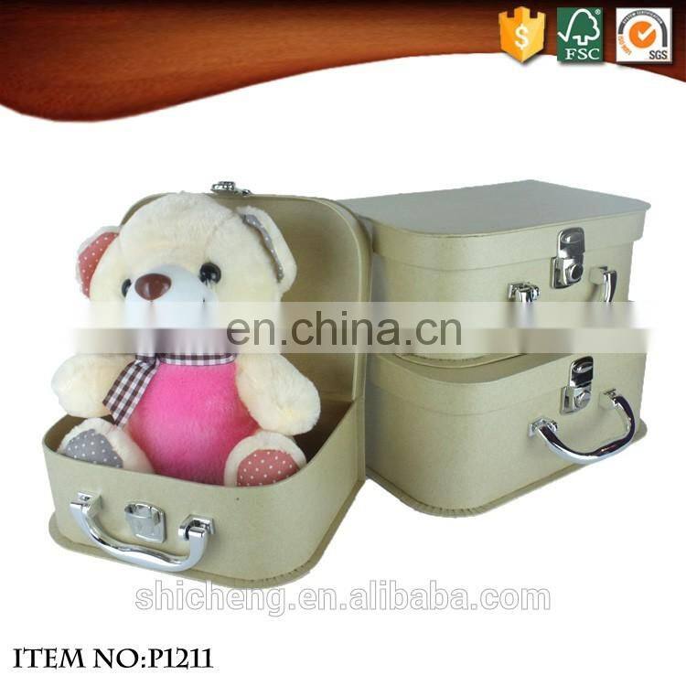 Christmas decorations cardboard storage suitcase gift box with hand for kids