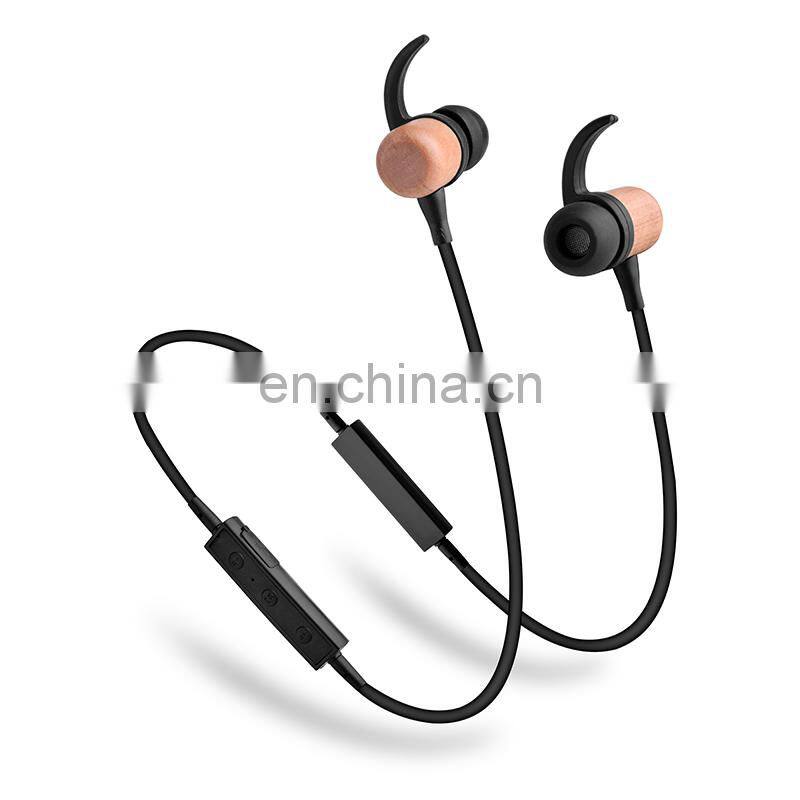 2019 New Wood Bluetooths Headphone Neckband Bluetooths Headphones Running Headphones
