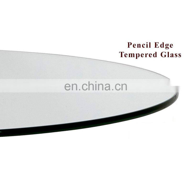 36 Inch Glass Table Top |  No Bevel Premium Round Flat Circular Plate Tempered Glass