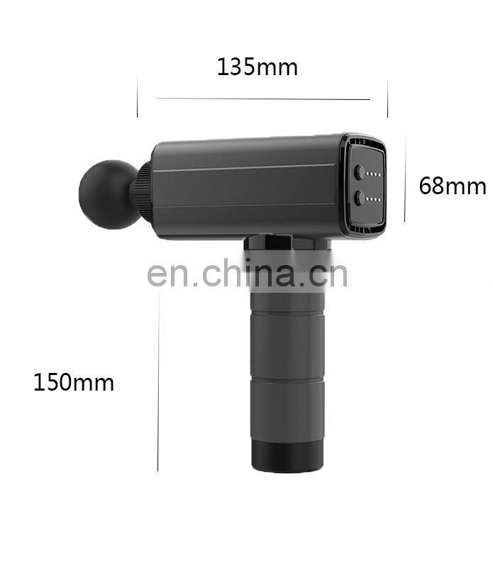 Black Hand-Held Cordless Electric Fascia Tissue Gun Body Massager