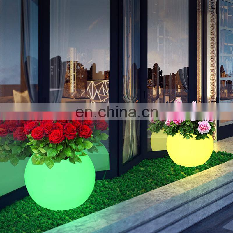 Decoration plastic furniture led lighting flower pot planter vase