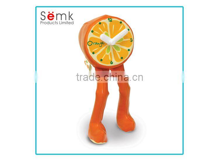 Novelty plastic table clock cute leather table clock