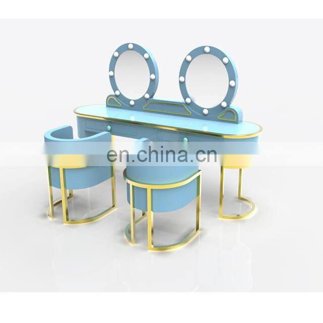 Kids cosmetic toy makeup set wooden dressing table toys for sale