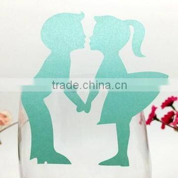 Groom Bride Wedding Party Decoration Red Place Card for Wine Glass