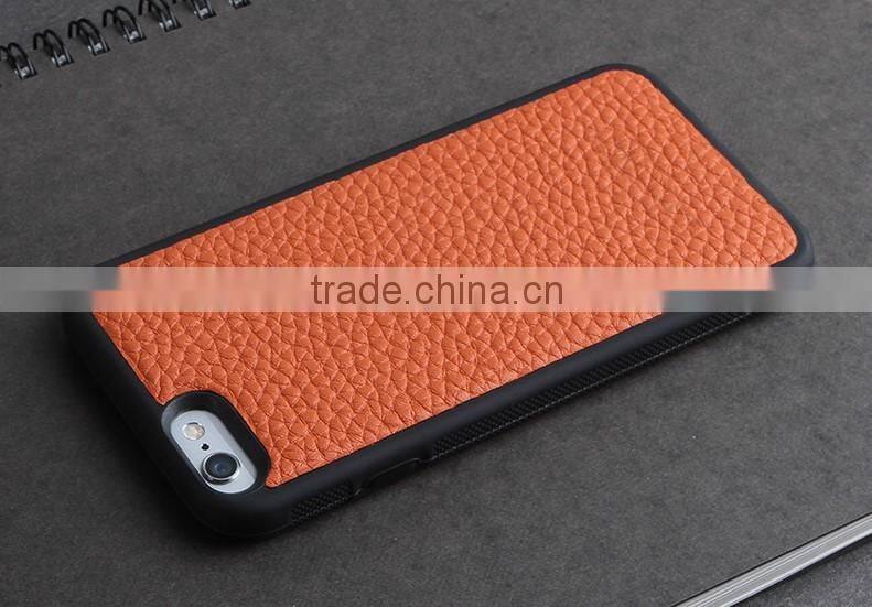 high quality pebble genuine leather case for iphone 6 / 6S plus cow leather case