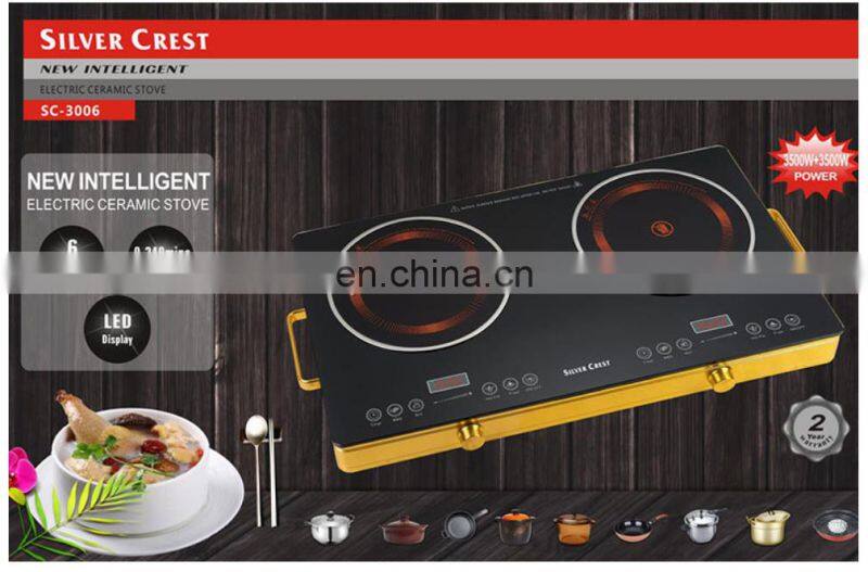 Induction cooker 110v/220v 2000W touch control black color easy to operate rice soup milk hotpot rice keep warm function