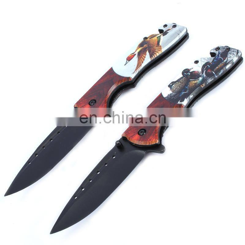 8.5 inch Plastic 3D printing handle stainless steel folding knife with black oxide
