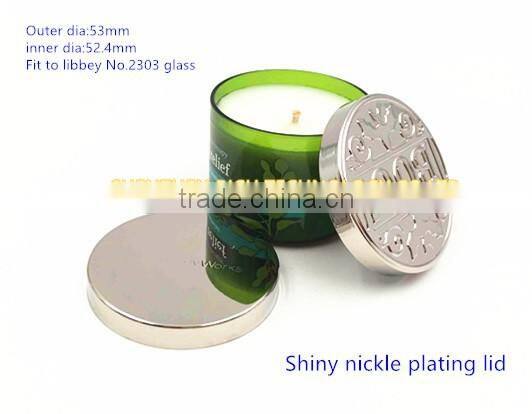 53mm shiny nickle plating candle lids