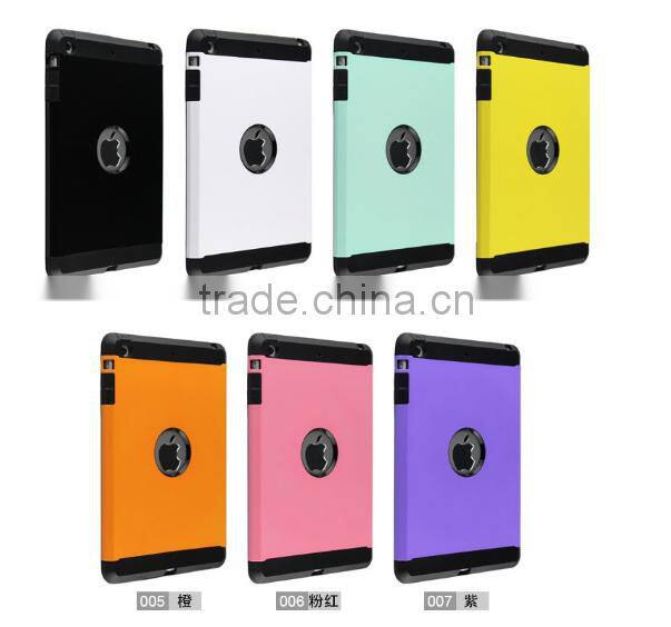 2015 Newest Colorful Tough Slim Armor combo tablet Case Strong Shockproof for Ipad mini Case Cover back case
