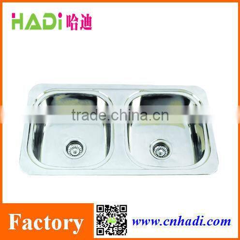 foshan kitchen apron double bowl stainless steel kitchen sink HD8747