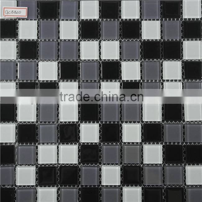 hot sale black white and grey color glass mosaic