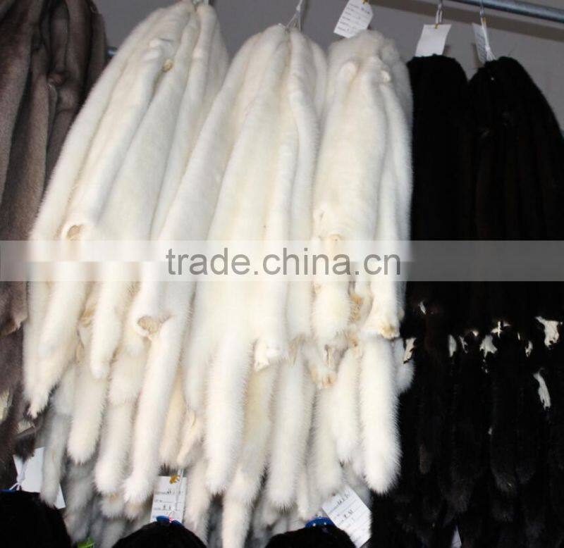 Luxury White real Mink fur wholepieces Skin and Fur pelt For gorgeous coats of women