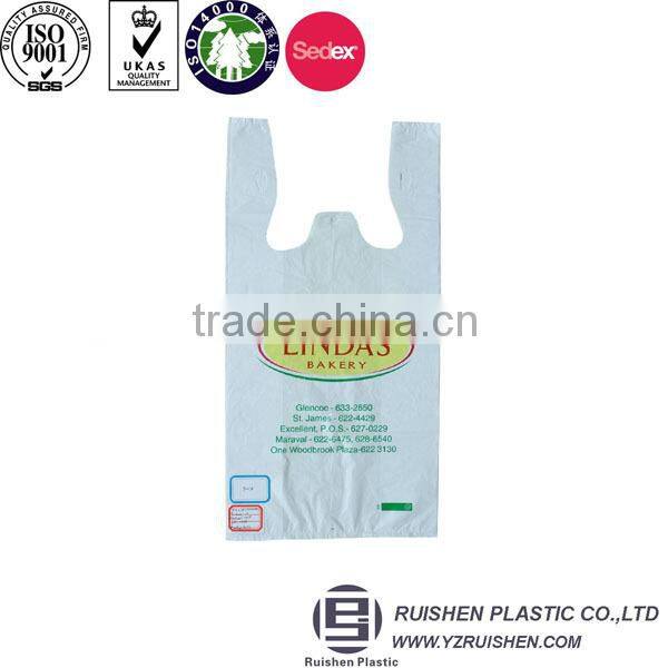 Virgin HDPE Transparent Film T-shirt Packing Bag For Foods