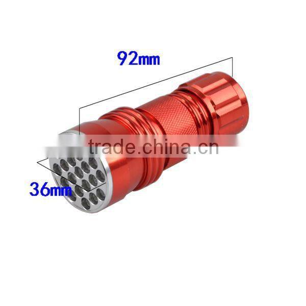 LED UV Flashlight Small 380-385nm Wave Band 21 LED UV Flashlight