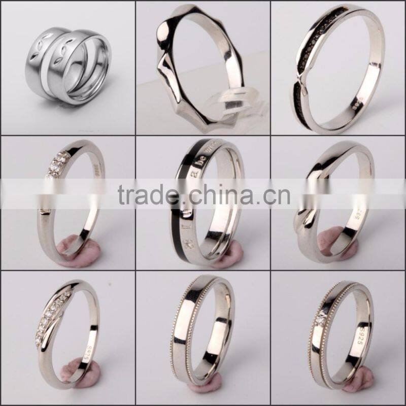 wholesale China factory high quality low price silicone wedding ring silver ring with zircon