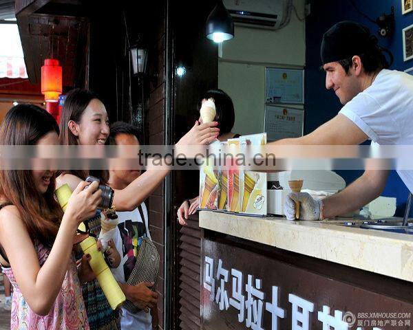 Hot sale double barrels Turkish ice cream freezer with France imported compressor