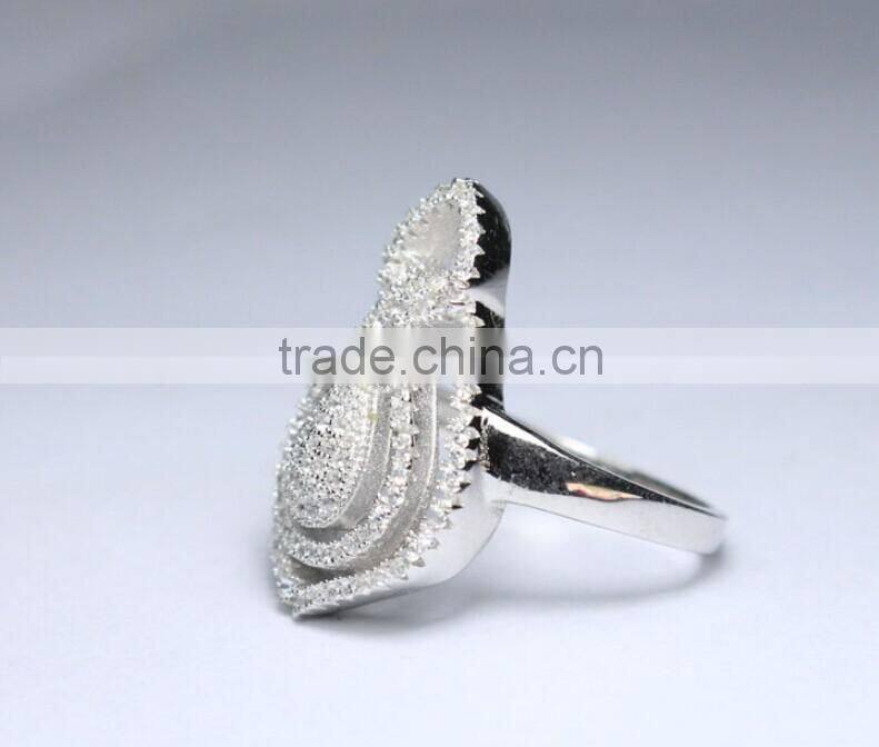 Crown Hollow Shape With AAA Cubic Zirconia Stone 925 Silver Party Rings