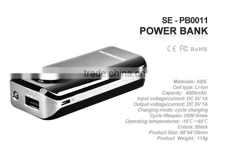 4000mAh Ultra-Compact External Battery Portable USB Charger Power Bank For Phones and Tablets