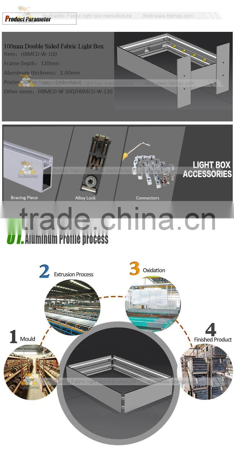 New double sided poster frame lightbox with edge light high power led